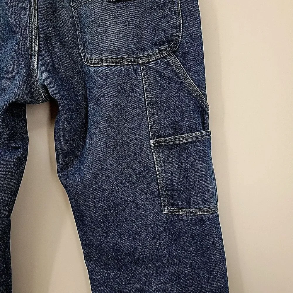 Smiths Mens Flannel Lined Carpenter Jeans Measures Size 36x28 Workwear
